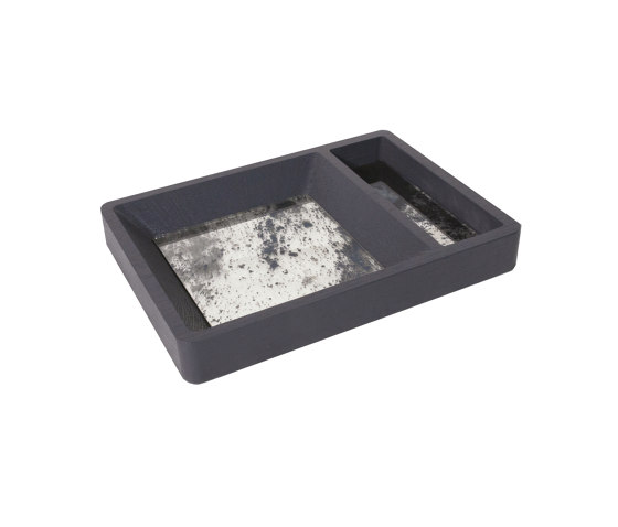 Container | Key Tray Black | Trays | Antique Mirror