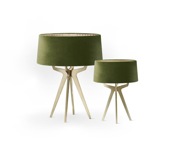 No. 35 Table Lamp Velvet Collection - Olive - Brass | Table lights | BALADA & CO.