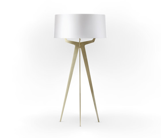 No. 35 Floor Lamp Shiny-Matt Collection - Shiny White - Brass | Lámparas de pie | BALADA & CO.