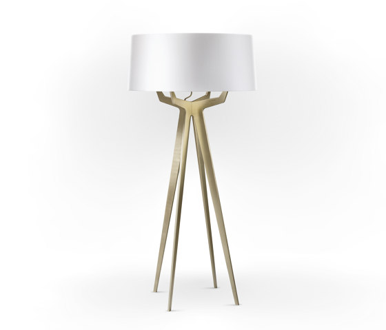 No. 35 Floor Lamp Shiny-Matt Collection - Shiny White - Brass | Free-standing lights | BALADA & CO.