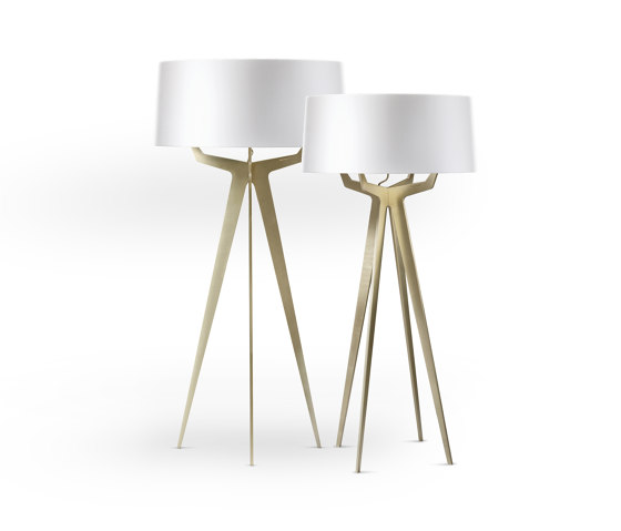 No. 35 Floor Lamp Shiny-Matt Collection - Shiny White - Brass | Standleuchten | BALADA & CO.