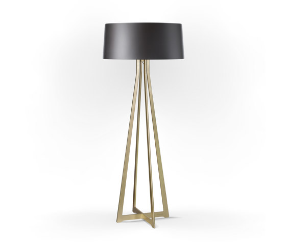No. 47 Floor Lamp Shiny Matt- Night Grey - Brass | Standleuchten | BALADA & CO.