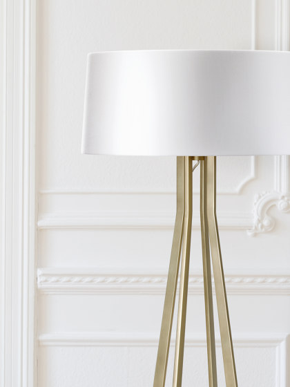 No. 47 Floor Lamp Shiny Matt- Shiny White - Brass | Standleuchten | BALADA & CO.