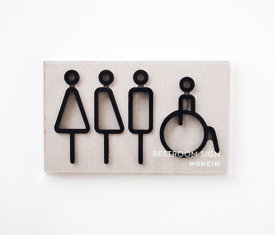 Restroom Sign | 4pcs | black | Pictogramas | Moheim