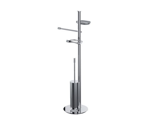 Floor standing column with towel holder, soap holder, paper holder and brass brush holder | Portants WC | COLOMBO DESIGN