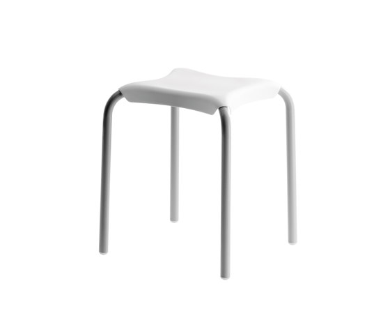 SIT Seat. Seat: white ABS. Frame: grey epoxy powder coated aluminium | Hocker | COLOMBO DESIGN