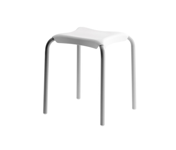 Sgabello SIT. Seduta in ABS bianco. Struttura in alluminio verniciato con polvere epossidica grigia | Sgabelli | COLOMBO DESIGN