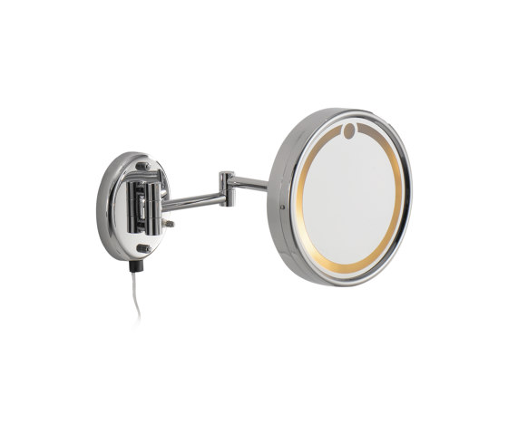 Specchio ingranditore a muro (2x) con luce incorporata (classe II) | Specchi da bagno | COLOMBO DESIGN