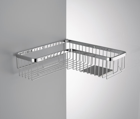 Single corner basket with stainless steel shelf | Sponge baskets | COLOMBO DESIGN