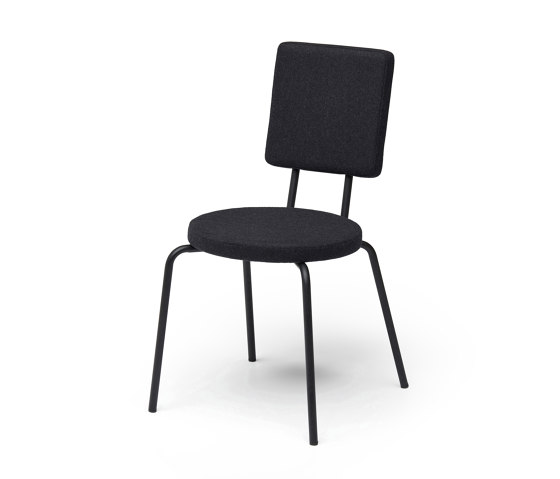 Option Chair Black Round Seat Square Back | Sillas | PUIK