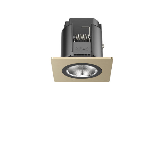 SPARK Downlight 800 with quadratic rim champagne anodised | Recessed ceiling lights | RIBAG