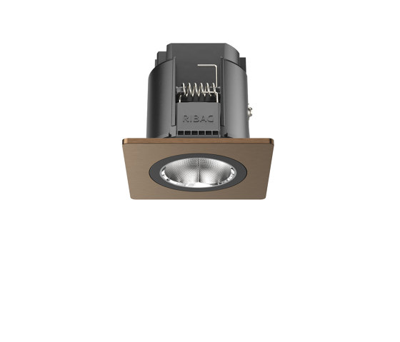 SPARK Downlight 800 with quadratic rim golden brown anodised | Recessed ceiling lights | RIBAG