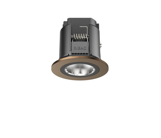SPARK Downlight 800 with round rim golden brown anodised | Recessed ceiling lights | RIBAG