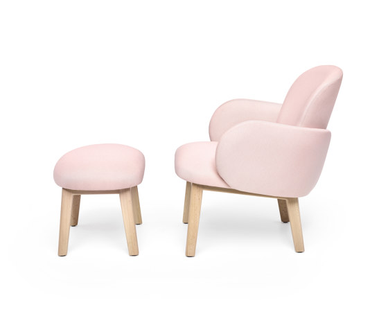 Dost Lounge Wood Pink + Footstool Wood Pink | Sessel | PUIK