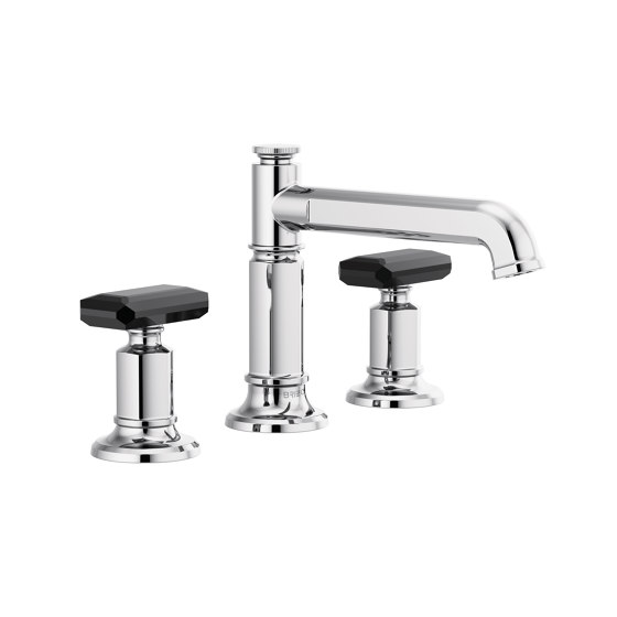 Widespread with Column Spout and Black Crystal Knob Handles | Robinetterie pour lavabo | Brizo