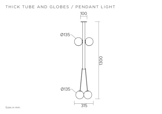 Thick tube and globes 421OL-P02 | Lampade sospensione | Atelier Areti