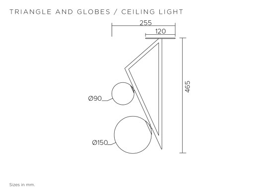 Triangle and globe 329OL-C04 | Lampade plafoniere | Atelier Areti