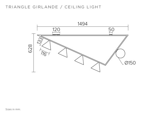 Triangle girlande 385OL-C03 | Lampade plafoniere | Atelier Areti