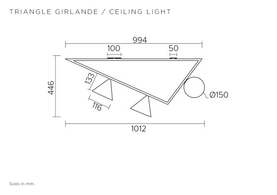 Triangle girlande 385OL-C06 | Deckenleuchten | Atelier Areti