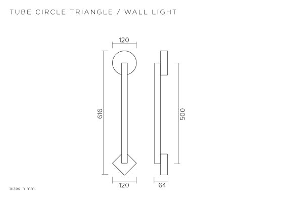 Tube circle triangle 447OL-W02 | Lampade parete | Atelier Areti