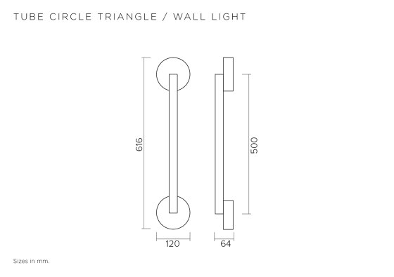 Tube circle triangle 447OL-W03 | Lampade parete | Atelier Areti