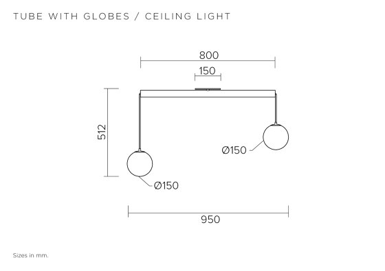 Tube with globes 331OL-C01 | Ceiling lights | Atelier Areti