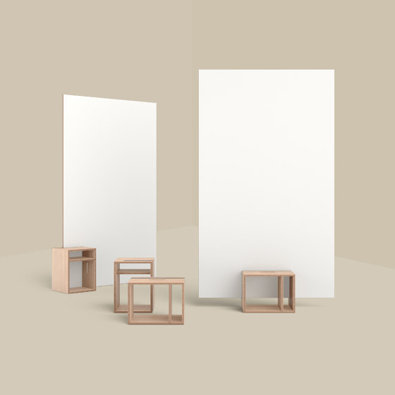 Cube – Whiteboard-Standfuss und Hocker | Beistelltische | Studiotools