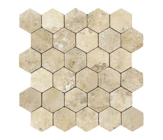 Aix Blanc Honeycomb Tumbled | Ceramic mosaics | Atlas Concorde