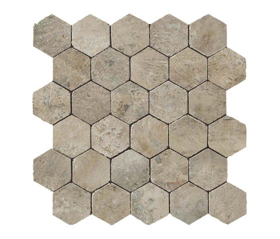 Aix Cendre Honeycomb Tumbled | Ceramic mosaics | Atlas Concorde