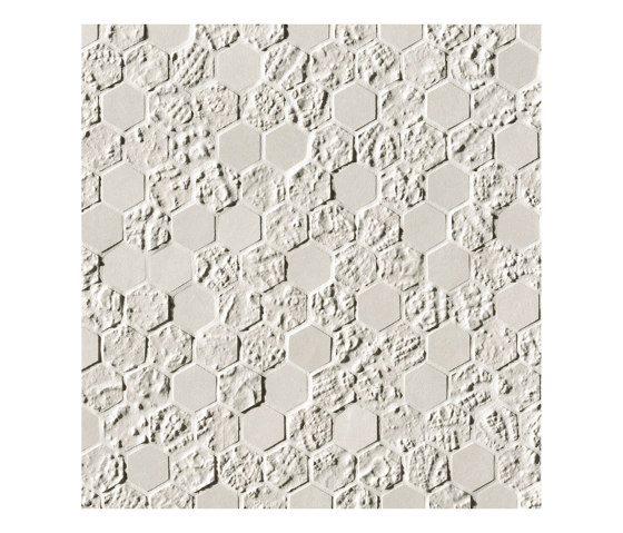 Bloom White Print Esagono Mosaico | Mosaicos de pared | Fap Ceramiche