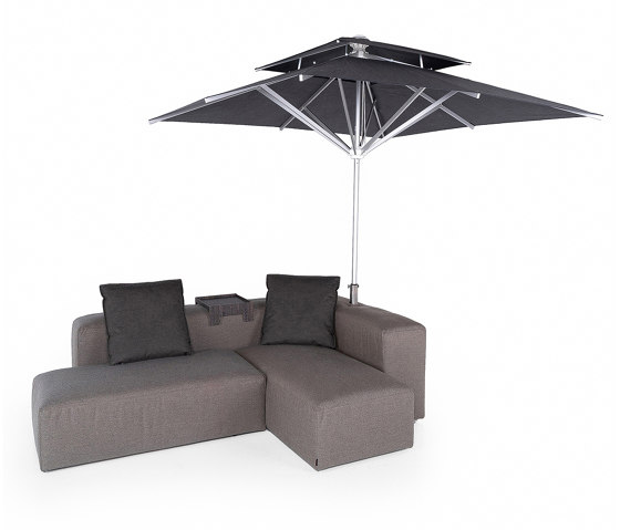 Lounge Outdoor System | 2-in-1 Lounge mit Sonnenschirm | Sonnenschirme | IKONO