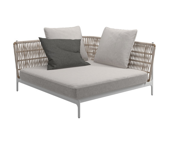 Grand Weave Large Corner Unit White | Seating islands | Gloster Furniture GmbH
