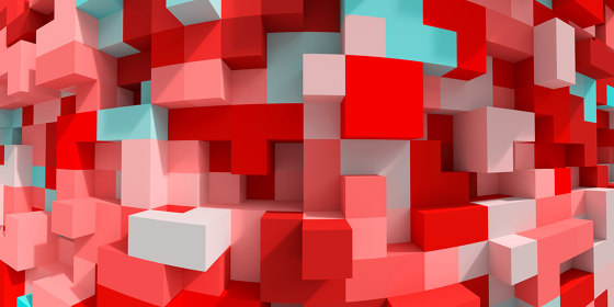 Ap Digital 4 | Tapete | Digitaldruck DD108900 3D Cubes Red | Wandbeläge / Tapeten | Architects Paper