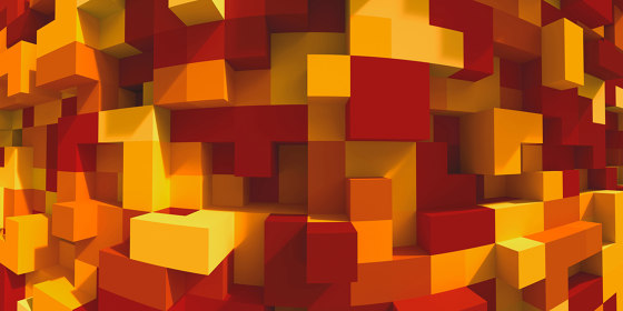 Ap Digital 4 | Wallpaper DD108905 3Dcubes Orange | Wall coverings / wallpapers | Architects Paper