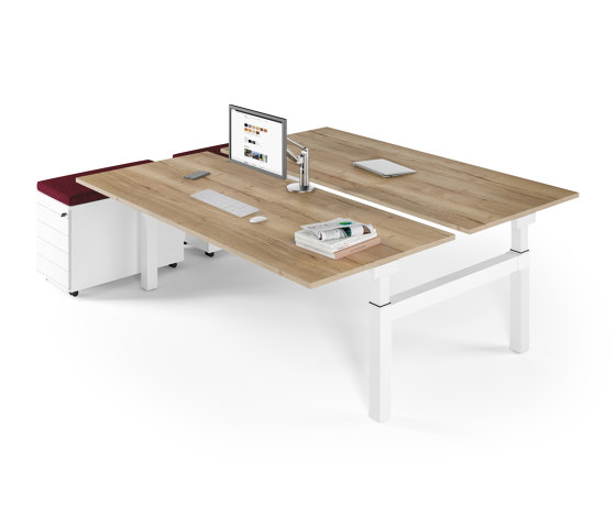 Canvaro Compact Manuell höhenverstellbarer Schreibtisch | Schreibtische | Assmann Büromöbel