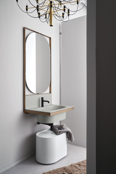 Elle Ovale wall-hung washbasin with mirror | Wash basins | Ceramica Cielo