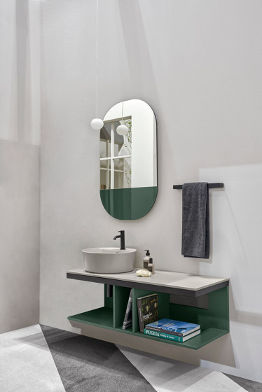 Multiplo washbasin on open day cabinet | Waschtische | Ceramica Cielo