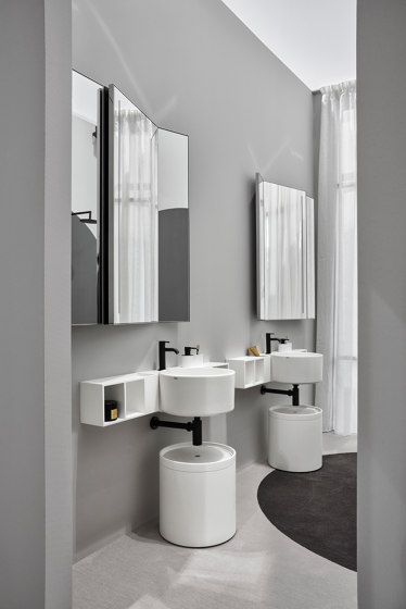 Sella wall-hung washbasin | wall-hung storage unit in LivingTec | Waschtische | Ceramica Cielo