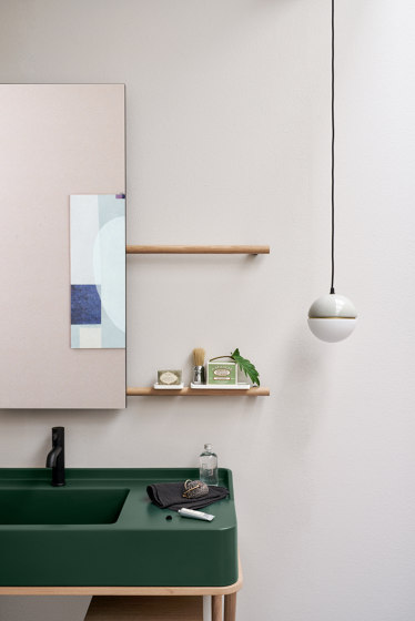 Siwa washbasin on structure | rectangular mirror | Lavabos | Ceramica Cielo