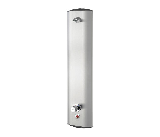 AQUACONTACT Edelstahlduschpaneel mit Thermostat und AQUAJET-Slimline | Duscharmaturen | KWC Professional