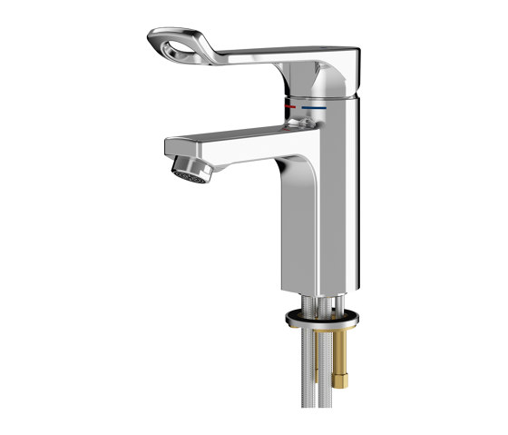 F5L-Mix single-lever pillar mixer for accessible washing facilities | Wash basin taps | KWC Professional