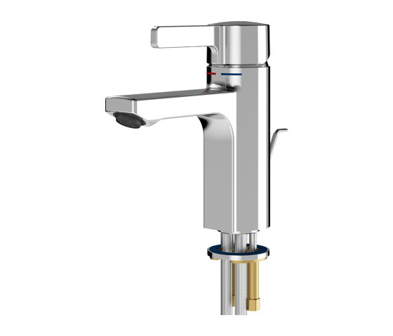 F5L-Mix single-lever pillar mixer with pop-up waste set | Wash basin taps | KWC Professional