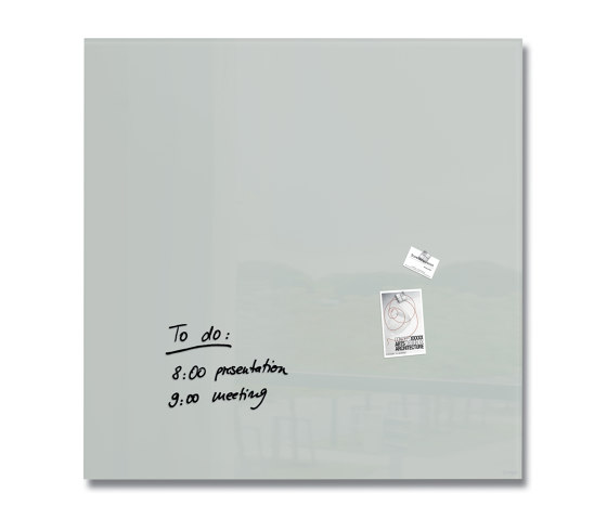 Glas-Whiteboard Artverum, grau, 115 x 115 cm | Flipcharts / Tafeln | Sigel