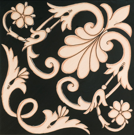 Fiori Scuri Ieranto Nero | Ceramic tiles | Ceramica Francesco De Maio
