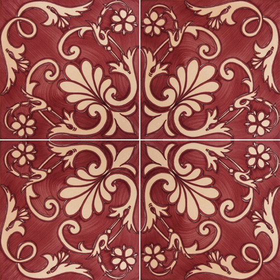 Fiori Scuri Ieranto Rosso | Ceramic tiles | Ceramica Francesco De Maio