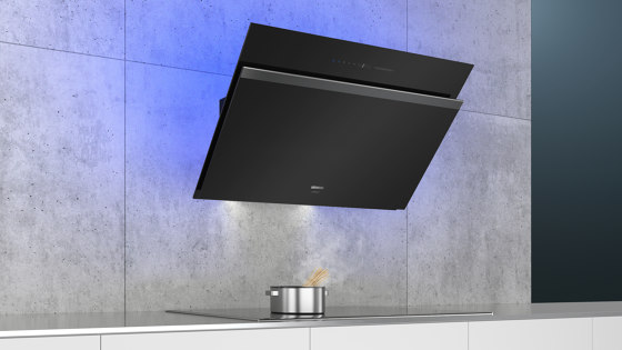 iQ700, Campana decorativa de pared, 90 cm, Cristal negro | Campanas extractoras | Siemens Home Appliances