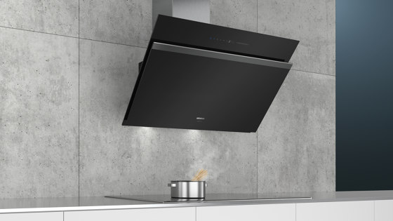 iQ700, Cappa aspirante per montaggio a muro, 90 cm, clear glass black printed | Cappe aspiranti | Siemens Home Appliances