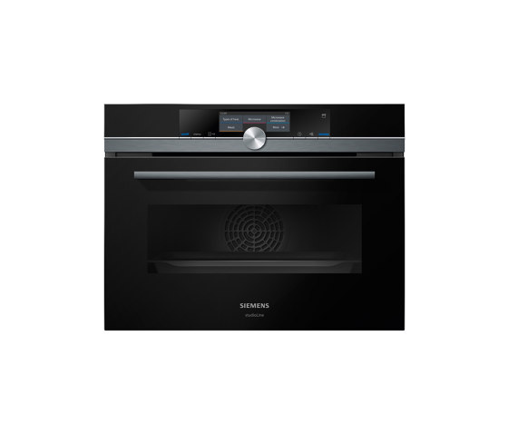 iQ700, Built-in compact oven with added steam and microwave function, 45 cm, Black | Ovens | Siemens Home Appliances