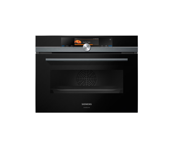 iQ700, Built-in compact oven with steam function, 45 cm, Black | Ovens | Siemens Home Appliances