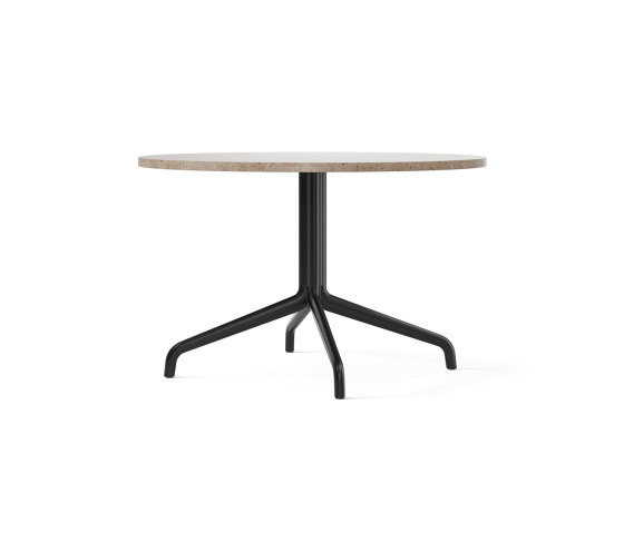 Harbour Column Lounge Table, Ø80, Black Aluminium & Steel / Kunis Breccia Stone | Coffee tables | Audo Copenhagen